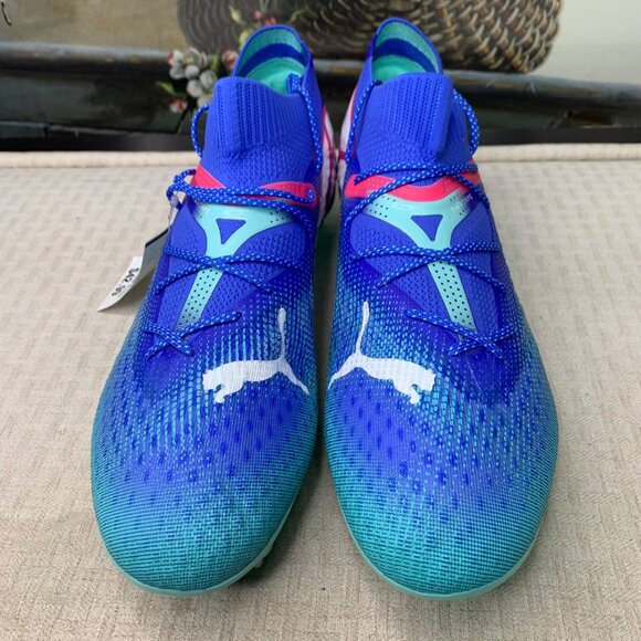 Puma Future 7 Ultimate FG AG Mens Size 11.5 Blue Green Soccer Cleats - Picture 2 of 7